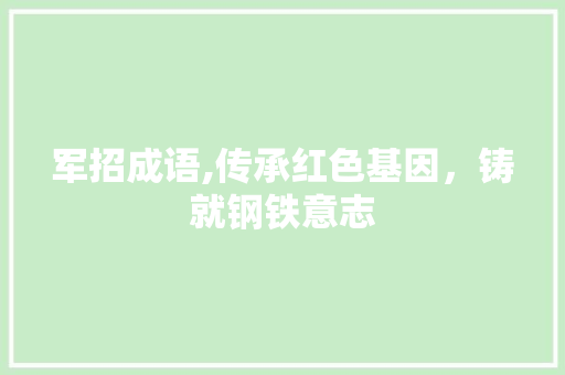 军招成语,传承红色基因，铸就钢铁意志