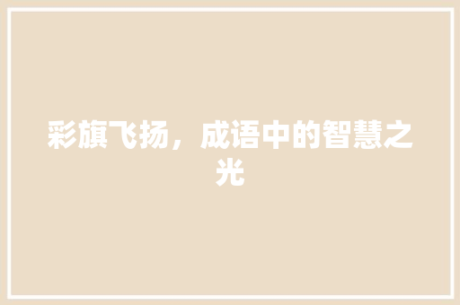 彩旗飞扬，成语中的智慧之光 英语单词