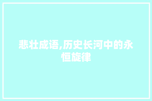 悲壮成语,历史长河中的永恒旋律