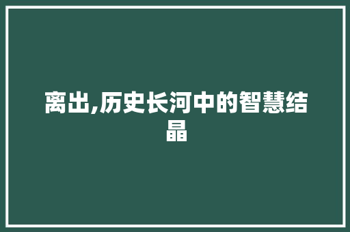 离出,历史长河中的智慧结晶