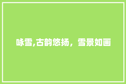 咏雪,古韵悠扬，雪景如画