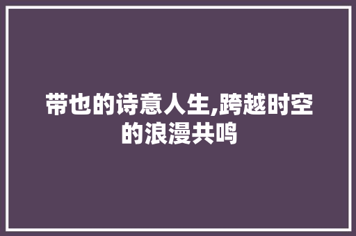 带也的诗意人生,跨越时空的浪漫共鸣