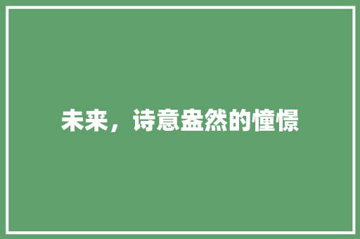 未来，诗意盎然的憧憬