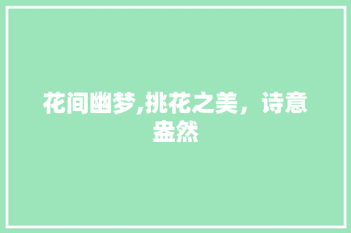 花间幽梦,挑花之美，诗意盎然