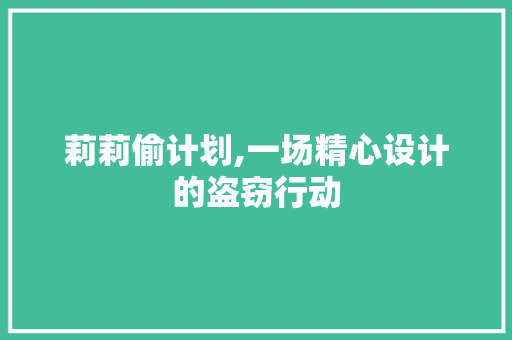 莉莉偷计划,一场精心设计的盗窃行动