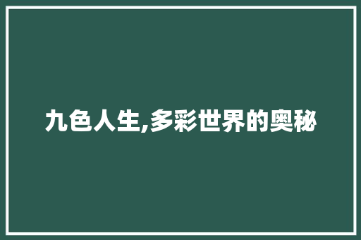 九色人生,多彩世界的奥秘
