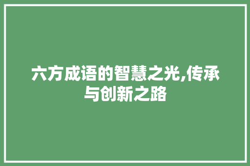 六方成语的智慧之光,传承与创新之路