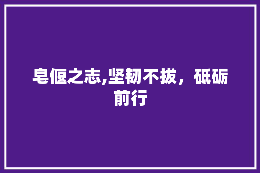 皂偃之志,坚韧不拔，砥砺前行 诗词佳句