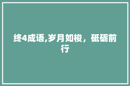 终4成语,岁月如梭，砥砺前行