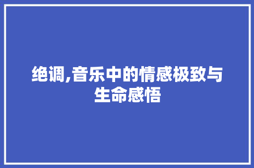 绝调,音乐中的情感极致与生命感悟