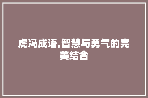 虎冯成语,智慧与勇气的完美结合
