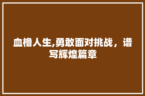 血橹人生,勇敢面对挑战，谱写辉煌篇章