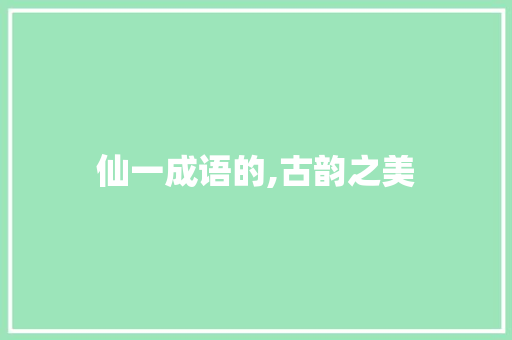 仙一成语的,古韵之美