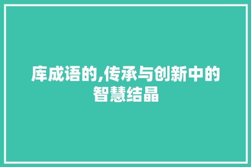 库成语的,传承与创新中的智慧结晶 汉字拼音