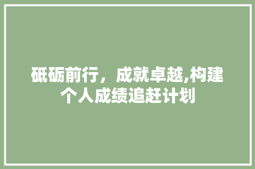 砥砺前行，成就卓越,构建个人成绩追赶计划