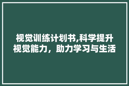 视觉训练计划书,科学提升视觉能力，助力学习与生活