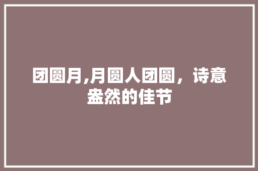 团圆月,月圆人团圆，诗意盎然的佳节