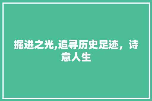 掘进之光,追寻历史足迹，诗意人生