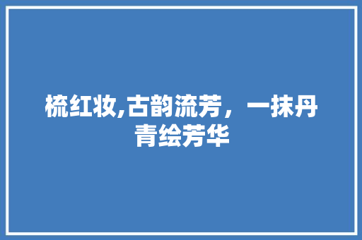 梳红妆,古韵流芳，一抹丹青绘芳华