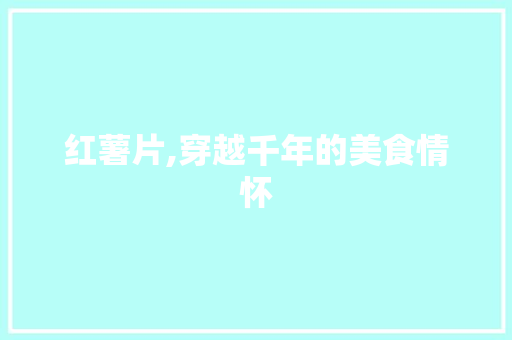 红薯片,穿越千年的美食情怀