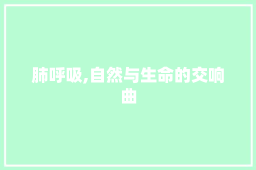 肺呼吸,自然与生命的交响曲