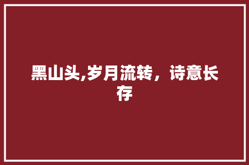 黑山头,岁月流转，诗意长存 汉字拼音