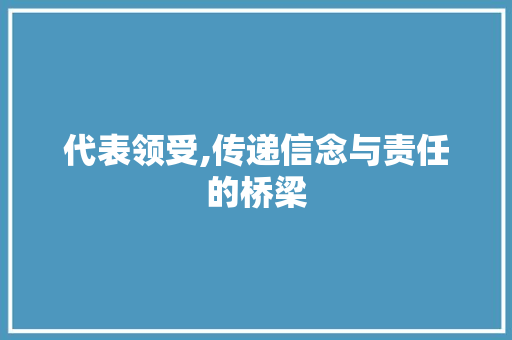 代表领受,传递信念与责任的桥梁