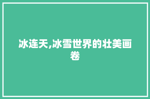 冰连天,冰雪世界的壮美画卷