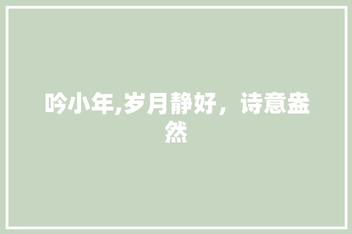 吟小年,岁月静好，诗意盎然