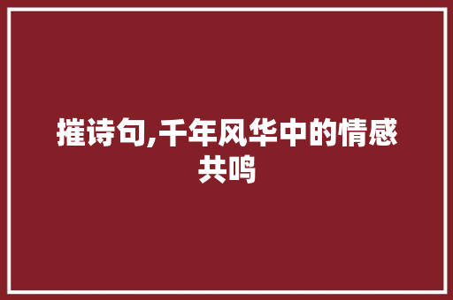 摧诗句,千年风华中的情感共鸣