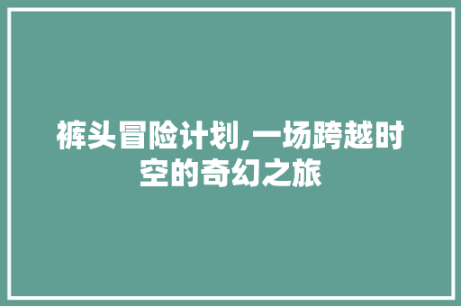 裤头冒险计划,一场跨越时空的奇幻之旅