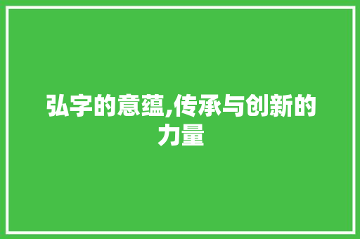 弘字的意蕴,传承与创新的力量 古代典籍