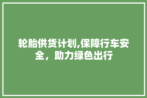 轮胎供货计划,保障行车安全，助力绿色出行