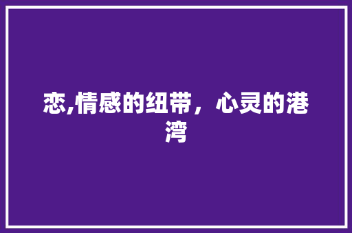 恋,情感的纽带，心灵的港湾
