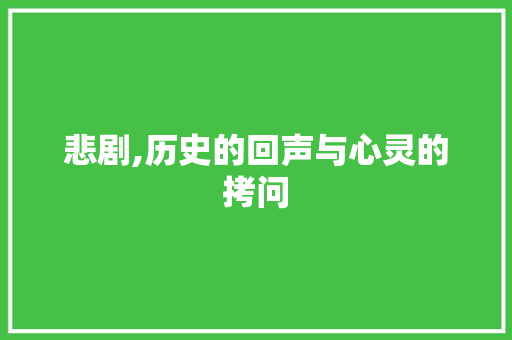 悲剧,历史的回声与心灵的拷问