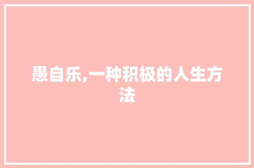 愚自乐,一种积极的人生方法 短语