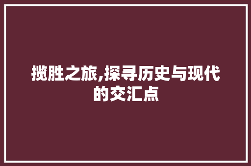揽胜之旅,探寻历史与现代的交汇点