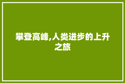 攀登高峰,人类进步的上升之旅