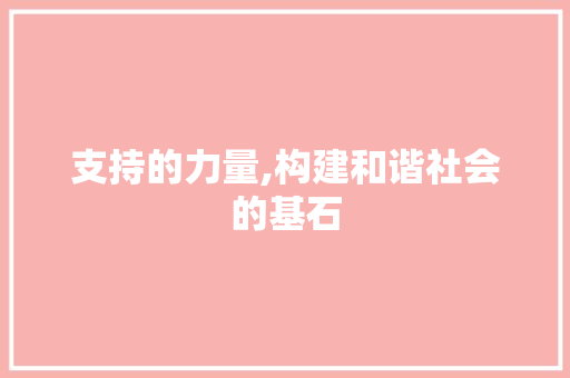 支持的力量,构建和谐社会的基石 短语