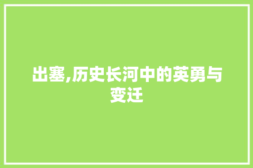 出塞,历史长河中的英勇与变迁