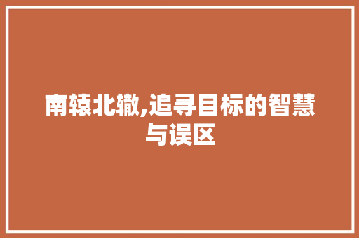 南辕北辙,追寻目标的智慧与误区