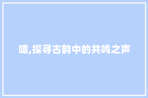 噫,探寻古韵中的共鸣之声 短语