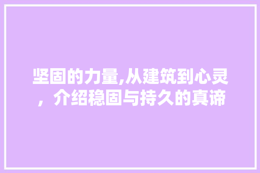 坚固的力量,从建筑到心灵，介绍稳固与持久的真谛
