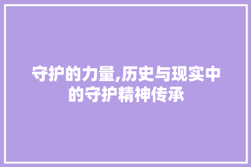 守护的力量,历史与现实中的守护精神传承 反义词汇