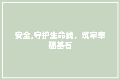 安全,守护生命线，筑牢幸福基石