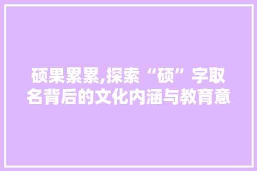 硕果累累,探索“硕”字取名背后的文化内涵与教育意义 英语单词
