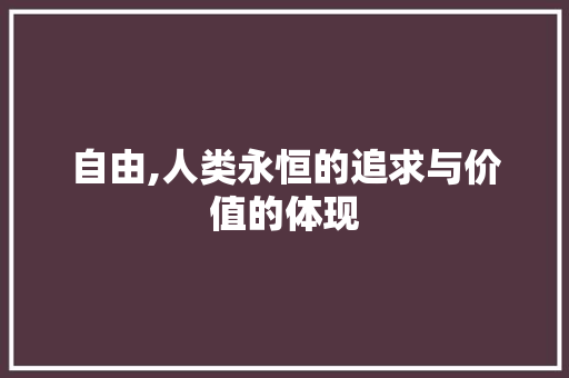 自由,人类永恒的追求与价值的体现