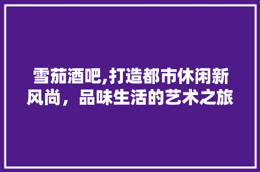 雪茄酒吧,打造都市休闲新风尚，品味生活的艺术之旅