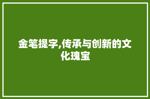 金笔提字,传承与创新的文化瑰宝