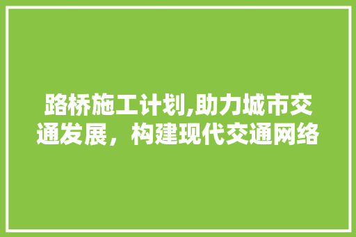 路桥施工计划,助力城市交通发展，构建现代交通网络
